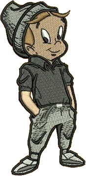 Cartoon boy embroidery design